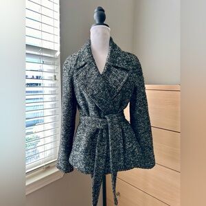 Zara Black and Gray Pea Coat